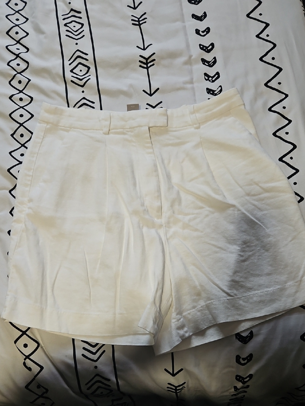 H&M White High-Rise Bermuda Shorts